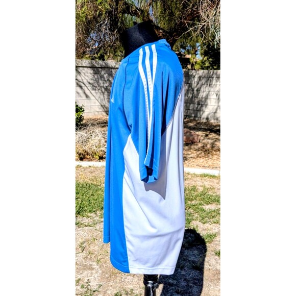 Adidas S/S Light Blue/White Adult Med Athletic Performance Sports Top Shirt EUC - Picture 2 of 7